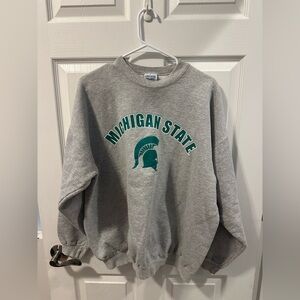 Vintage Michigan State Spartans Sweatshirt Gray Green Fits Large